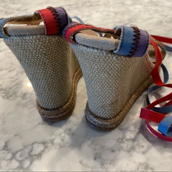 Marc Jacobs Raffia Color Block Stripe Wedges 39 - Picture 6 of 7